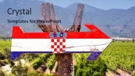  Presentation with winery - Slide set enhanced with croatia flag wooden sign background and a  colored foreground