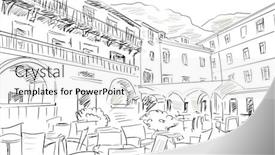  Presentation with croatia - PPT theme featuring croatia-town-street-illustration background and a white colored foreground