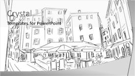  Presentation with cell biology 3d illustration - PPT layouts with croatia-town-street-illustration background and a white colored foreground