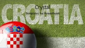 Presentation with soccer field - Amazing PPT layouts having croatian flag - croatia ball in a soccer backdrop and a  colored foreground