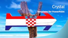  Presentation with croatia - Amazing presentation theme having croatian flag - croatia wooden sign backdrop and a cobalt blue colored foreground