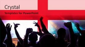  Presentation with soccer fans - Cool new presentation theme with croatian flag - silhouette of england supporter fans backdrop and a red colored foreground