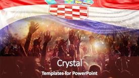  Presentation with croatia - Audience pleasing slide set consisting of croatian flag - victory for croatia football fans backdrop and a tawny brown colored foreground