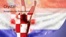  Presentation with croatia - Presentation design with croatian flag - victory for croatia football fans background and a coral colored foreground