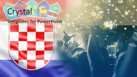  Presentation with football afl - Slide set having croatian flag - victory for croatia football fans background and a lemonade colored foreground