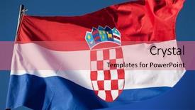  Presentation with sky blue - Slides with croatian flag over the blue background and a coral colored foreground