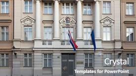  Presentation with croatia zagreb - Slide deck featuring croatian sabor or parliament background and a gray colored foreground