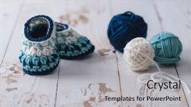  Presentation with crochet - Presentation theme enhanced with crochet baby booties background and a light gray colored foreground