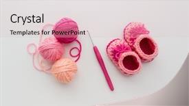  Presentation with crochet - Theme enhanced with crochet baby booties background and a lemonade colored foreground