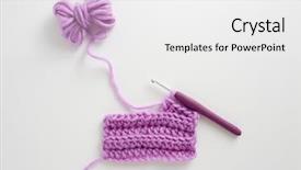  Presentation with crochet - Presentation design featuring crochet hook and wool crochet background and a white colored foreground