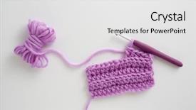  Presentation with crochet - Slide set enhanced with crochet hook and wool crochet background and a white colored foreground