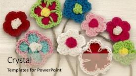  Presentation with crochet - Colorful presentation theme enhanced with crocheted flowers backdrop and a lemonade colored foreground