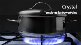  Presentation with gas - Presentation theme consisting of crock on the gas stove background and a dark gray colored foreground