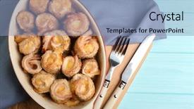  Presentation with chicken - PPT theme with crockpot-with-delicious-chicken-cordon background and a light blue colored foreground