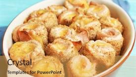  Presentation with chicken - Colorful slide set enhanced with crockpot-with-delicious-chicken-cordon backdrop and a yellow colored foreground