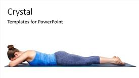  Presentation with crocodile - Cool new PPT theme with crocodiles - woman relaxes in hatha yoga backdrop and a white colored foreground