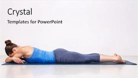  Presentation with crocodile - PPT theme with crocodiles - womand relax in hatha yoga background and a sky blue colored foreground