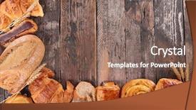  Presentation with croissant - PPT theme featuring croissant and bread background and a violet colored foreground