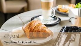 Presentation with cappuccino - Cool new PPT theme with croissant-and-cappuccino backdrop and a coral colored foreground
