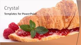  Presentation with croissant - Theme having croissant and raspberries background and a sky blue colored foreground