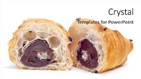  Presentation with croissant - Presentation design featuring croissant filled with chocolate background and a white colored foreground