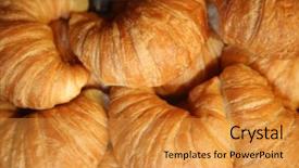  Presentation with breakfast sandwich - Amazing slides having croissant fresh baked croissants breakfast backdrop and a gold colored foreground