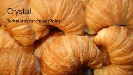  Presentation with french pastry - Slides featuring croissant fresh baked croissants breakfast background and a gold colored foreground