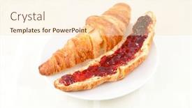  Presentation with croissant - Amazing slide set having croissant-on-a-plateful-against backdrop and a lemonade colored foreground