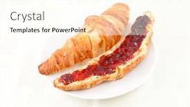  Presentation with croissant - Theme having croissant-on-a-plateful-against background and a cream colored foreground