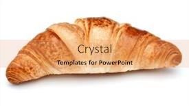  Presentation with croissant - Audience pleasing slide set consisting of croissant or crescent roll isolated on white background cutout backdrop and a yellow colored foreground