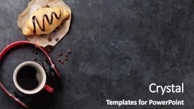  Presentation with coffee chocolate - Slide deck consisting of croissant with chocolate and coffee background and a dark gray colored foreground