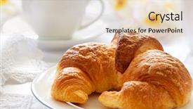  Presentation with napkins - Slides enhanced with croissant with coffee on sunlit background and a lemonade colored foreground