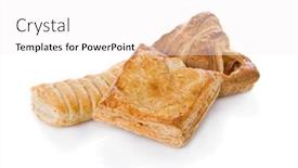  Presentation with puff pastry - Audience pleasing PPT theme consisting of croissant with ham and cheese backdrop and a white colored foreground