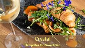  Presentation with croissant - Presentation design having croissant-with-salmon-and-cream background and a tawny brown colored foreground