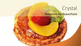  Presentation with kiwi - Beautiful PPT layouts featuring croissant-with-strawberries-peach backdrop and a yellow colored foreground