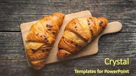  Presentation with croissant - Beautiful PPT layouts featuring croissants with chocolate crumbs backdrop and a tawny brown colored foreground