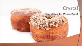  Presentation with puff pastry - Amazing slide set having cronuts puff pastry with nuts and chocolate backdrop and a sky blue colored foreground