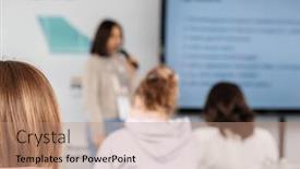  Presentation with crop - Slide set featuring crop-back-view-of-unrecognizable background and a coral colored foreground