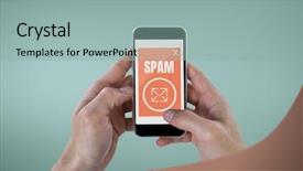  Presentation with spam - Presentation theme featuring crop circles 3d - digital composite of email spam background and a light blue colored foreground