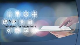  Presentation with composite - PPT theme enhanced with crop circles 3d - digital composite of hand holding background and a light blue colored foreground