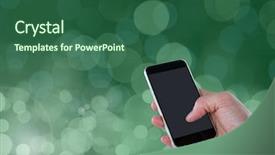  Presentation with green sparkle - Theme enhanced with crop circles 3d - digital composite of hand holding background and a ocean colored foreground