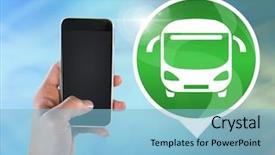  Presentation with hand holding pencil - PPT theme consisting of crop circles 3d - digital composite of hand holding background and a light blue colored foreground