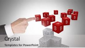  Presentation with composite - Colorful presentation enhanced with crop circles 3d - digital composite of hand touching backdrop and a sky blue colored foreground