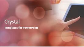  Presentation with hand touching finger digital - Amazing slide set having crop circles 3d - hand touching tablet with red backdrop and a  colored foreground