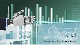  Presentation with robot - PPT theme featuring crop circles 3d - robot business hand interacting background and a  colored foreground