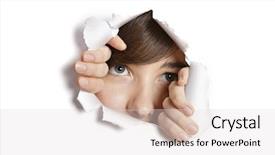  Presentation with middle eastern traditional dishes falafel - Slide deck consisting of crop damage - middle eastern woman peeking background and a  colored foreground