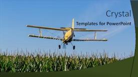  Presentation with crop duster - Presentation theme with crop-duster-applies-chemicals background and a light blue colored foreground