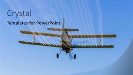  Presentation with crop duster - Colorful presentation enhanced with crop-duster-applies-chemicals backdrop and a light blue colored foreground