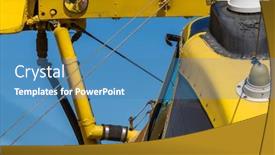  Presentation with crop duster - Slide deck having crop-duster-applies-chemicals background and a teal colored foreground