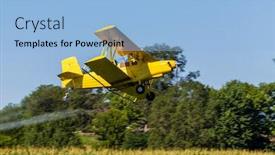  Presentation with crop duster - Slide set featuring crop-duster-applies-chemicals background and a light blue colored foreground